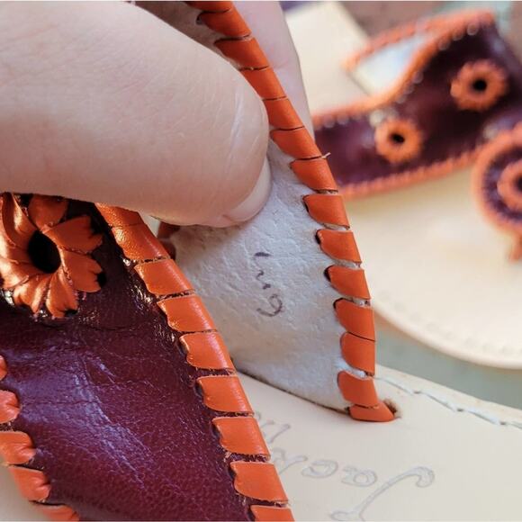 Jack Rogers USC Navajo Sandals in Garnet/Orange size 6 - Picture 6 of 9